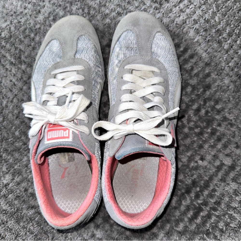 Puma Speedcat gray soft pink and white